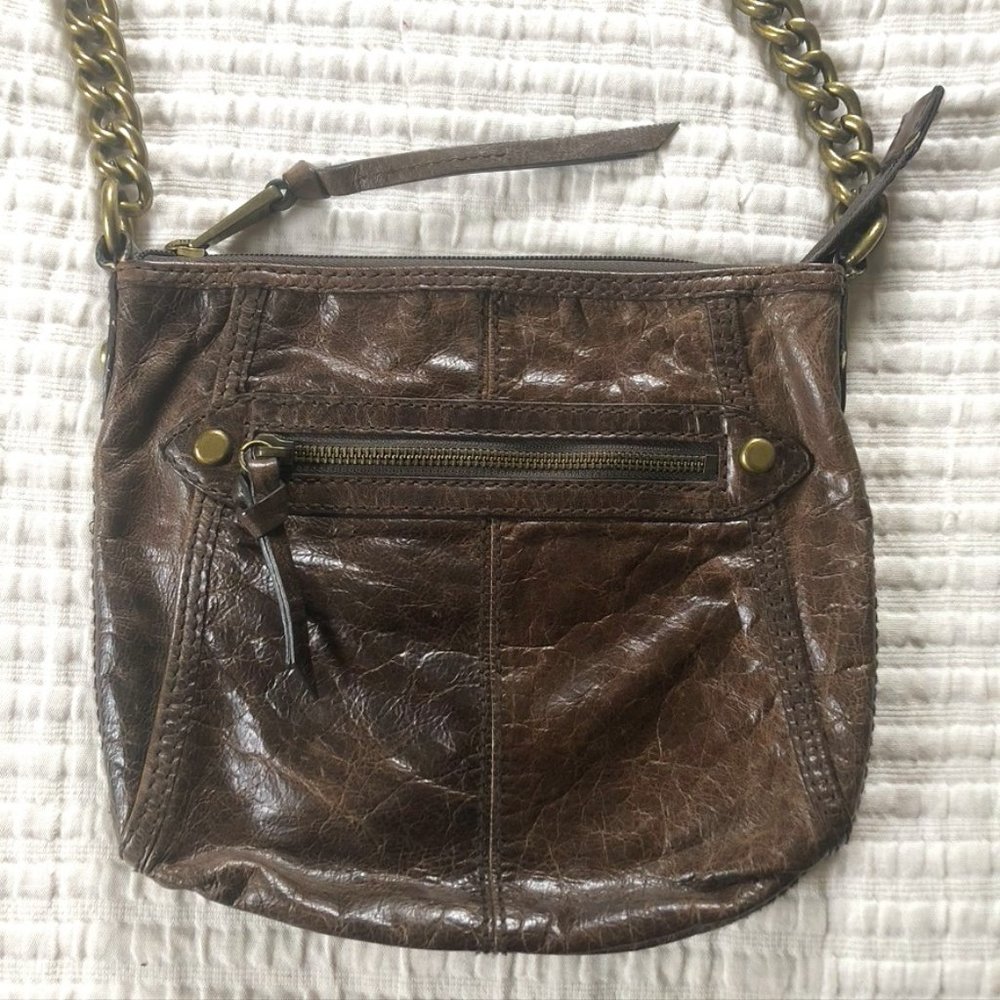 Fossil Leather Crossbody Bag - Brown